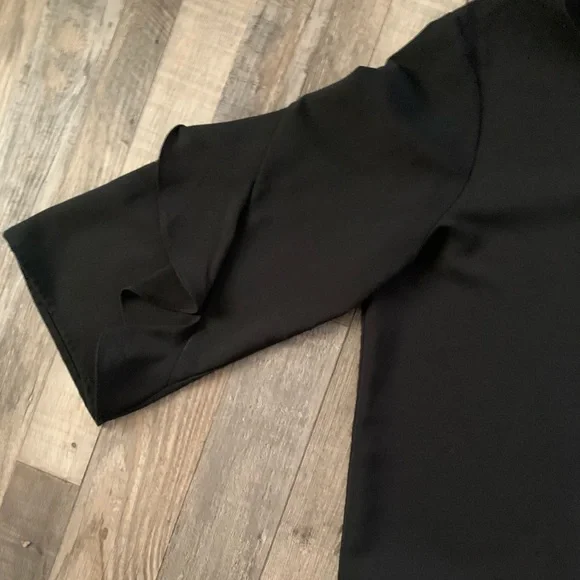 Black 3/4 Ruffled Sleeve Blouse - Picture 4 of 5